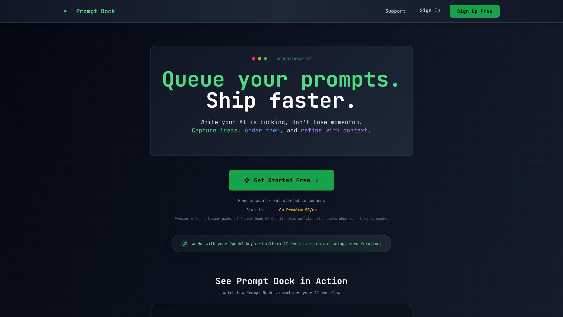Image associated with Prompt Dock