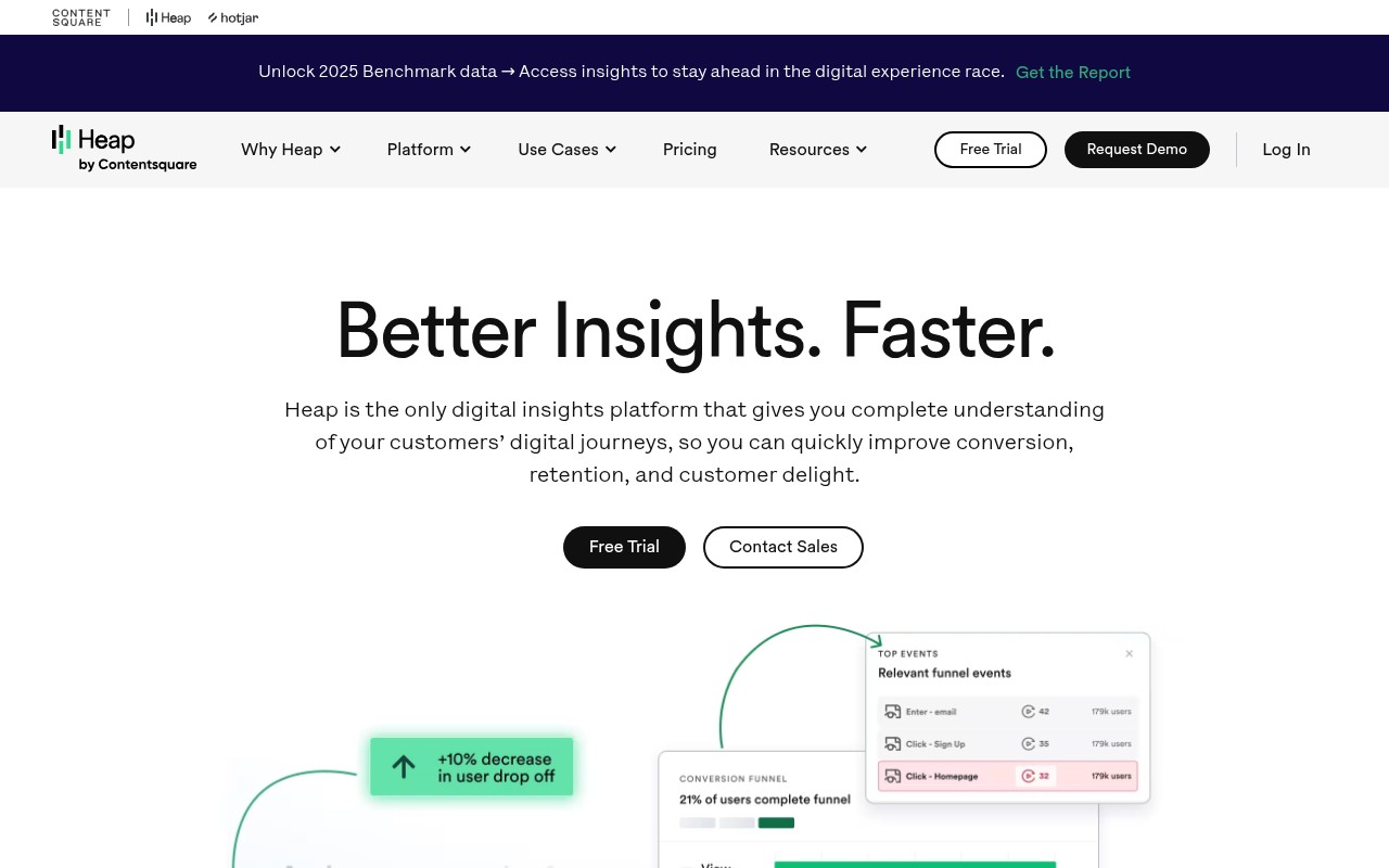 Screenshot of https://heap.io