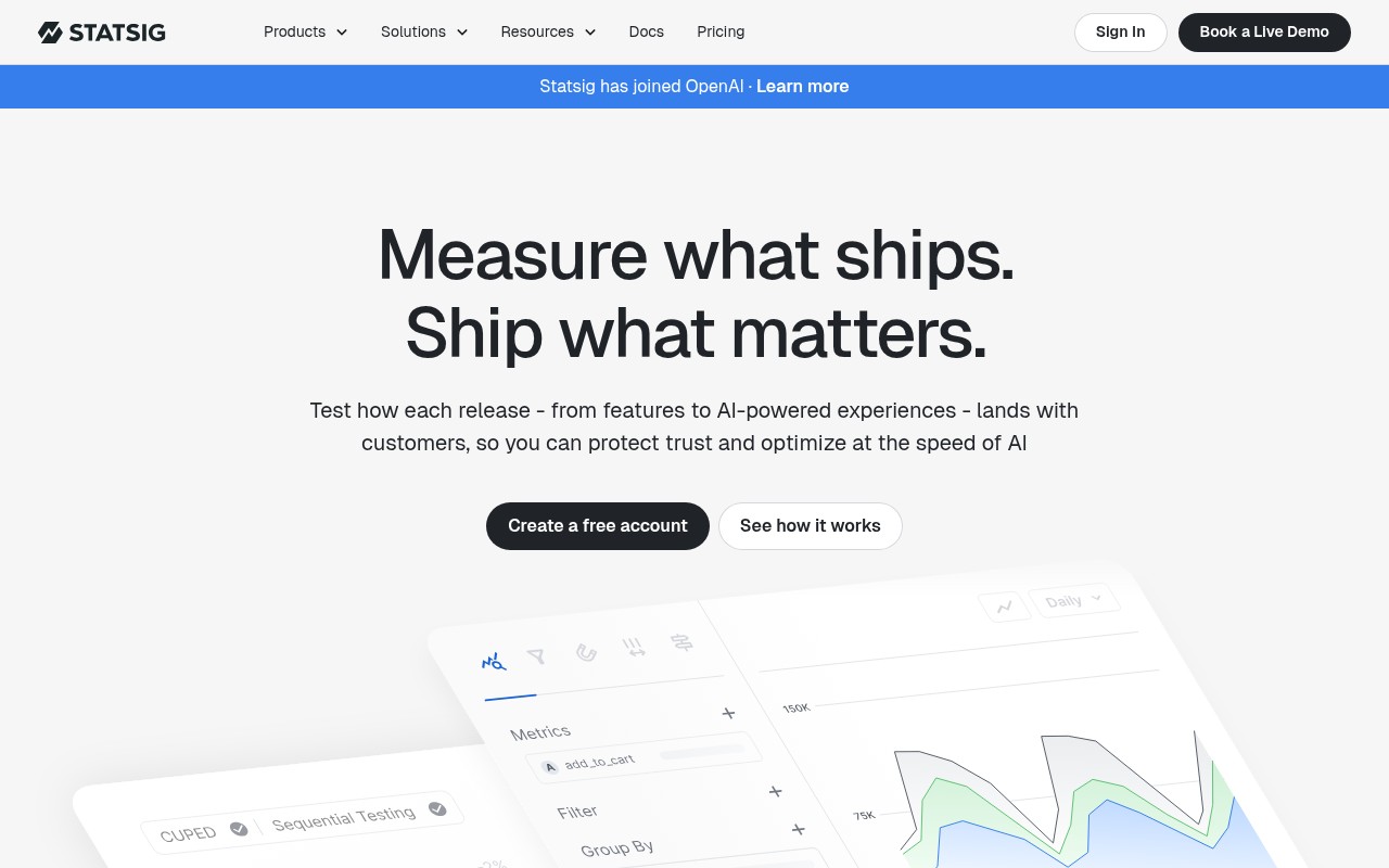 Screenshot of https://statsig.com