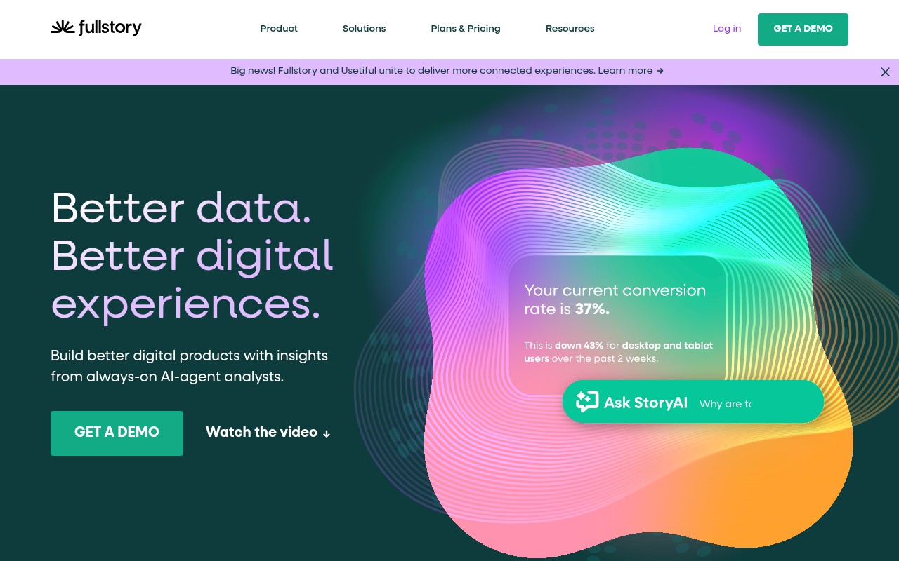 Screenshot of https://fullstory.com