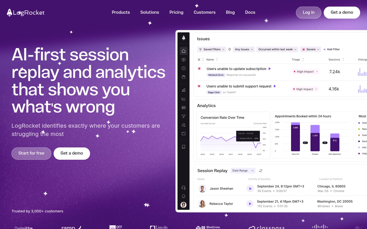 Screenshot of https://logrocket.com