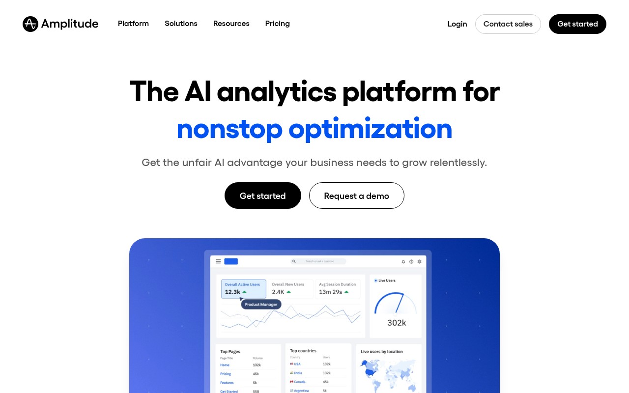 Screenshot of https://amplitude.com