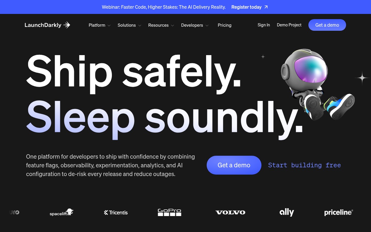 Screenshot of https://launchdarkly.com
